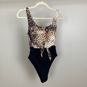 Leopard and Black One Piece